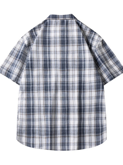 Men's Casual Plaid Short Sleeve Shirt | DCDesigns