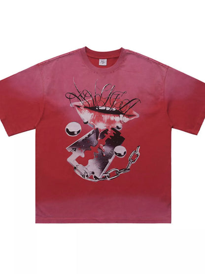 Men's oversized Men's Graphic Short Sleeve T-Shirt – men's bold Y2K streetwear graphic tee, product image 5