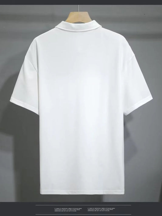 Men's Color Block Polo with Pocket - Green And White