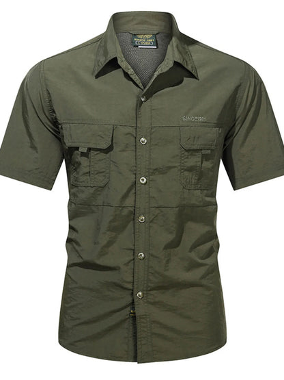 Men's Lightweight Button-Up Short Sleeve Shirt | DCDesigns