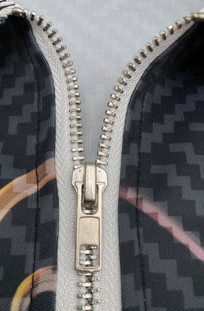 Stylish Golden Black Zippered Polo Shirts for Men - Fashionable Graphic Print, Short Sleeve, Lapel Collar Design - Perfect Summer Casual Tops & Pullovers