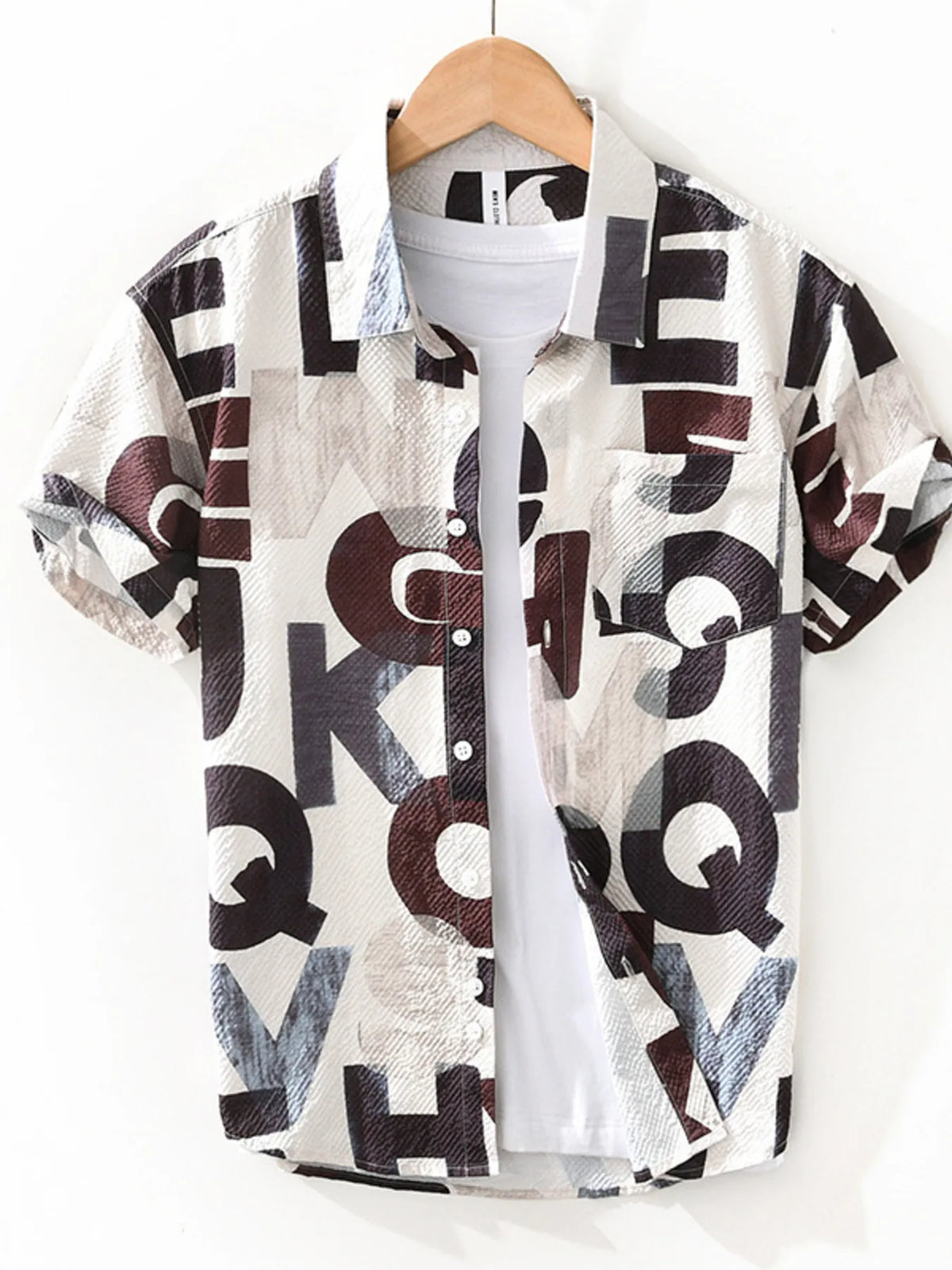 Men's Printed Button-Up Short Sleeve Shirt | DCDesigns