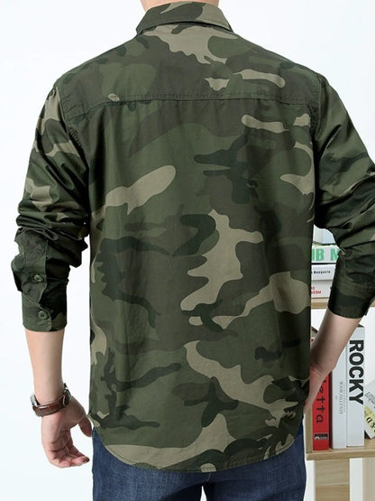 Men's Camouflage Print Long Sleeve Shirt | DCDesigns