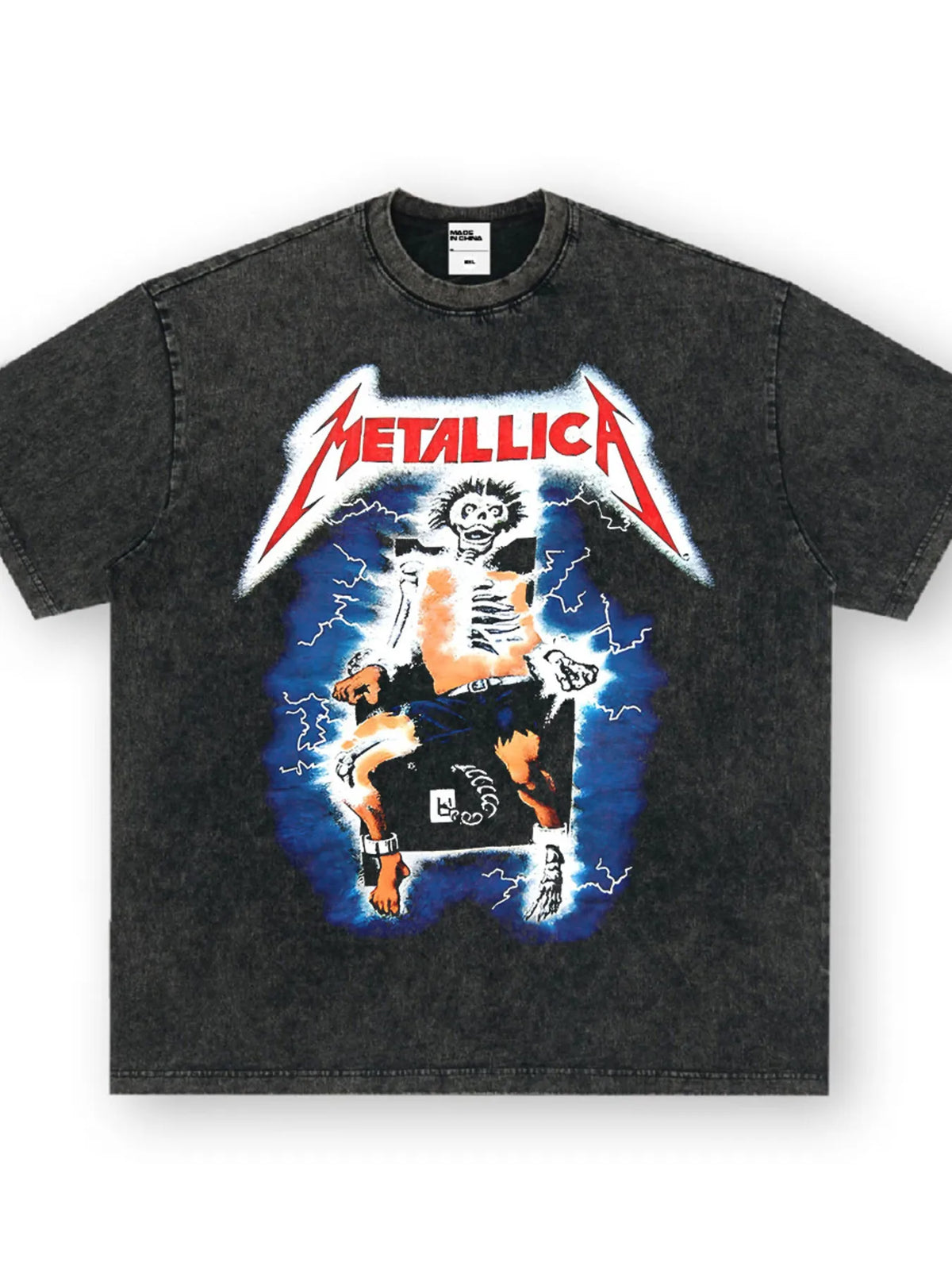 Men's Metallica Graphic Oversized T-Shirt – men's bold Y2K streetwear graphic tee, product image 4