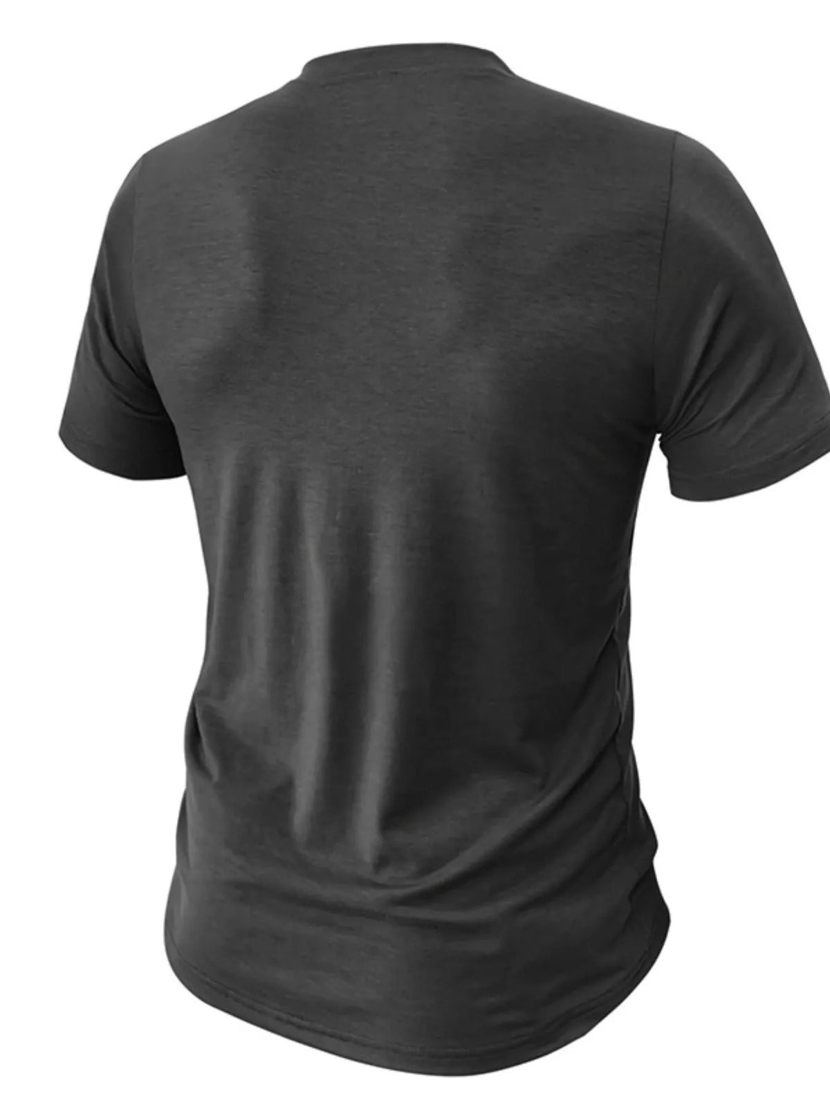 Men's American Flag Short Sleeve Henley Top - Dark Gray