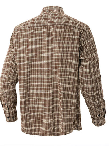 Men's Casual Plaid Long Sleeve Shirt | DCDesigns