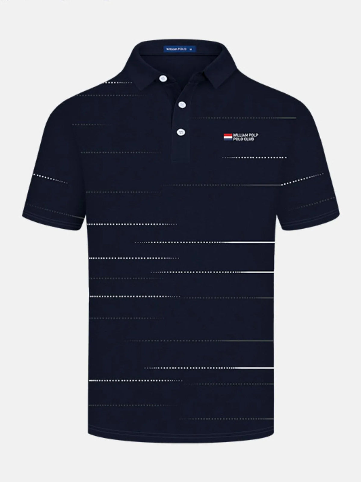 Men's Striped Short Sleeve Polo Shirt - Navy