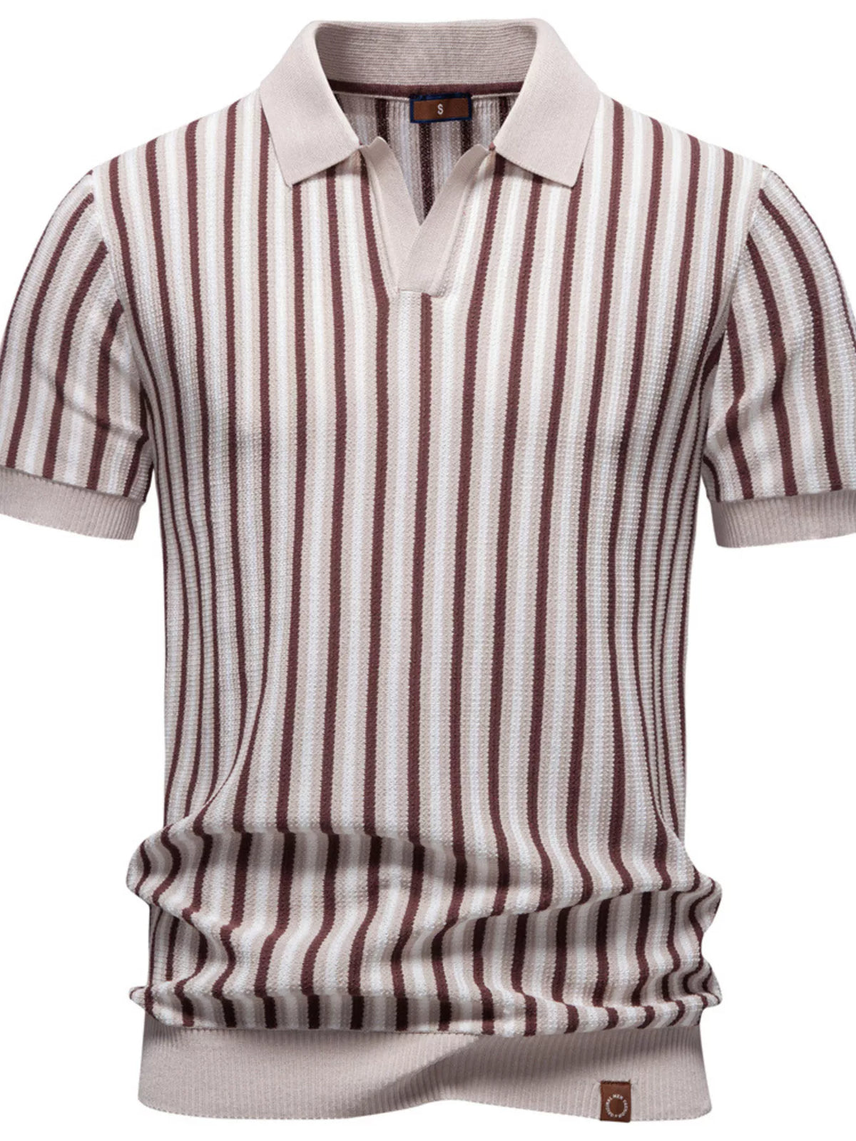 Men's Striped Short Sleeve Polo Shirt - Light Blue