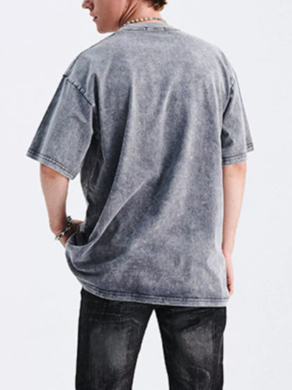 Men's oversized Men's Graphic Round Neck Short Sleeve T-Shirt – men's bold Y2K streetwear graphic tee, product image 6