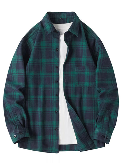 Men's Plaid Long Sleeve Shirt | DCDesigns