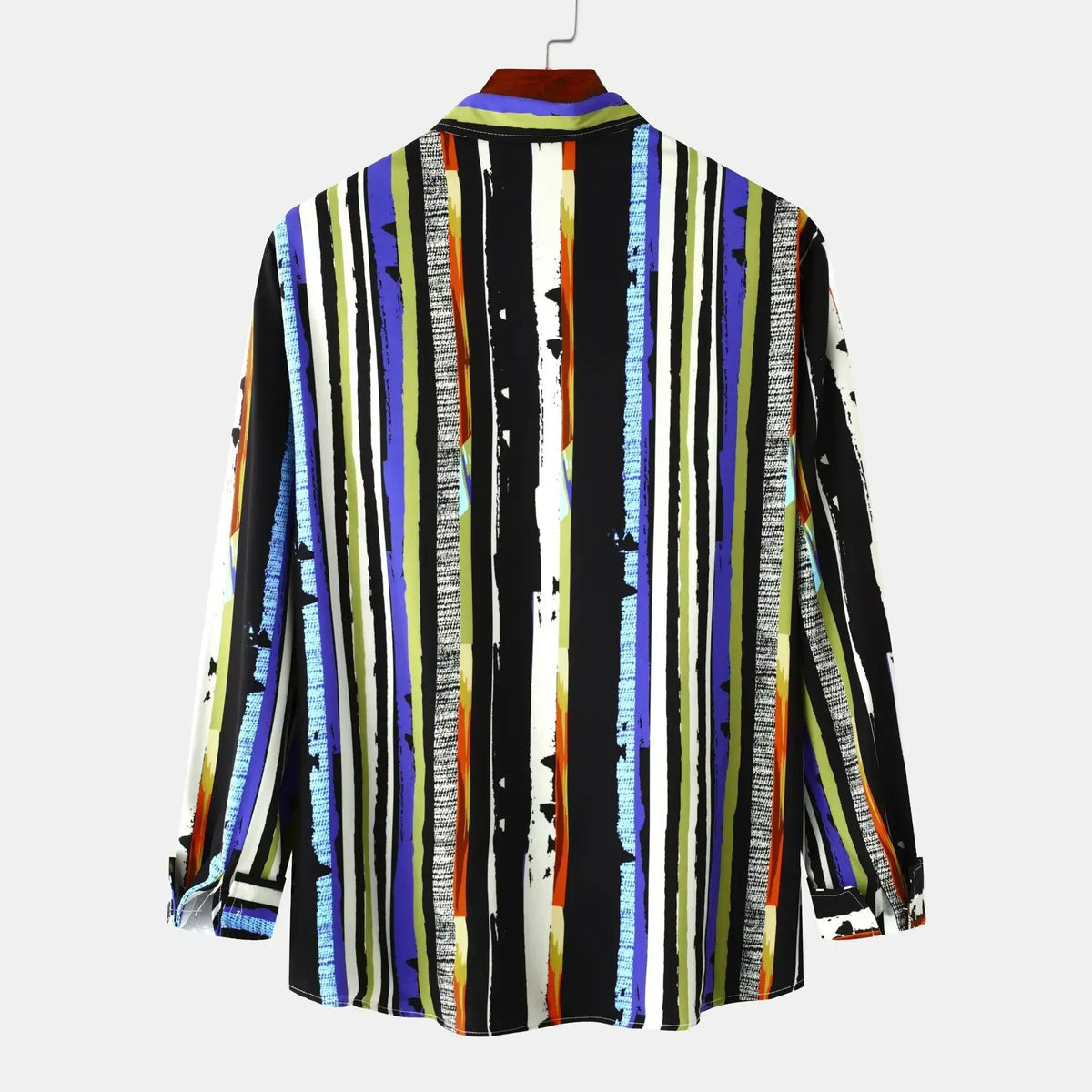 Men's Colorful Striped Long Sleeve Casual Shirt | DCDesigns