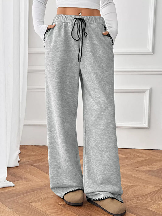 Wide-Leg Drawstring Pants - DCDesigns women’s fashion