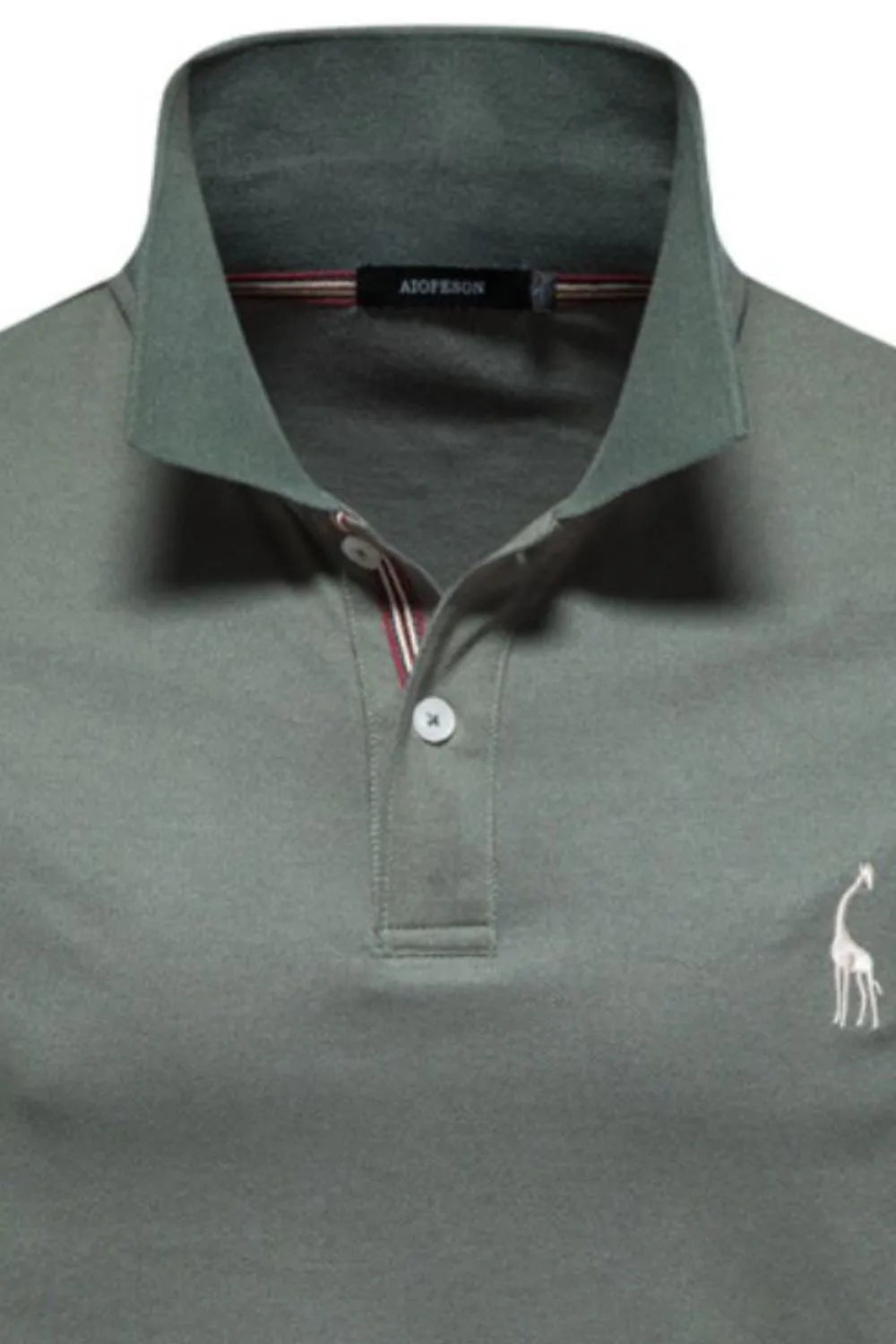 Men's Giraffe Embroidered Short Sleeve Polo Shirt - White