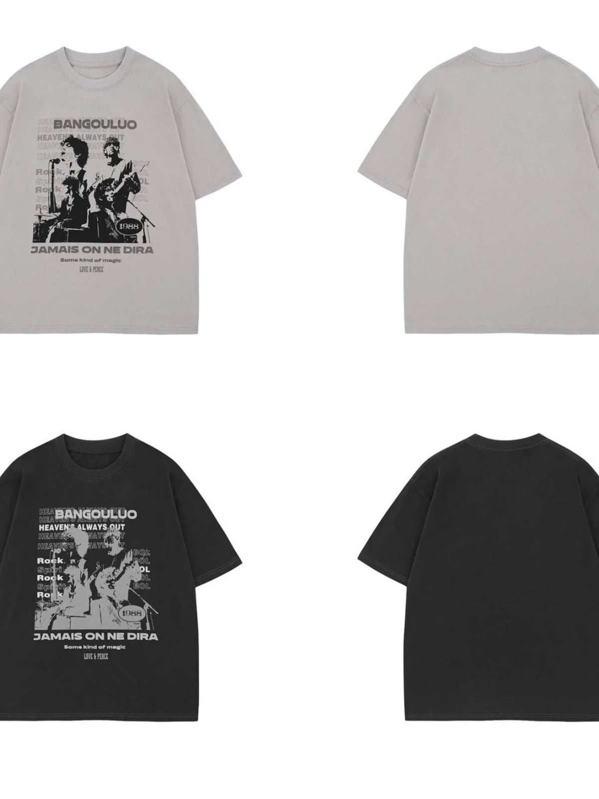 Men's Graphic Round Neck Oversized T-Shirt – men's bold Y2K streetwear graphic tee, product image 6