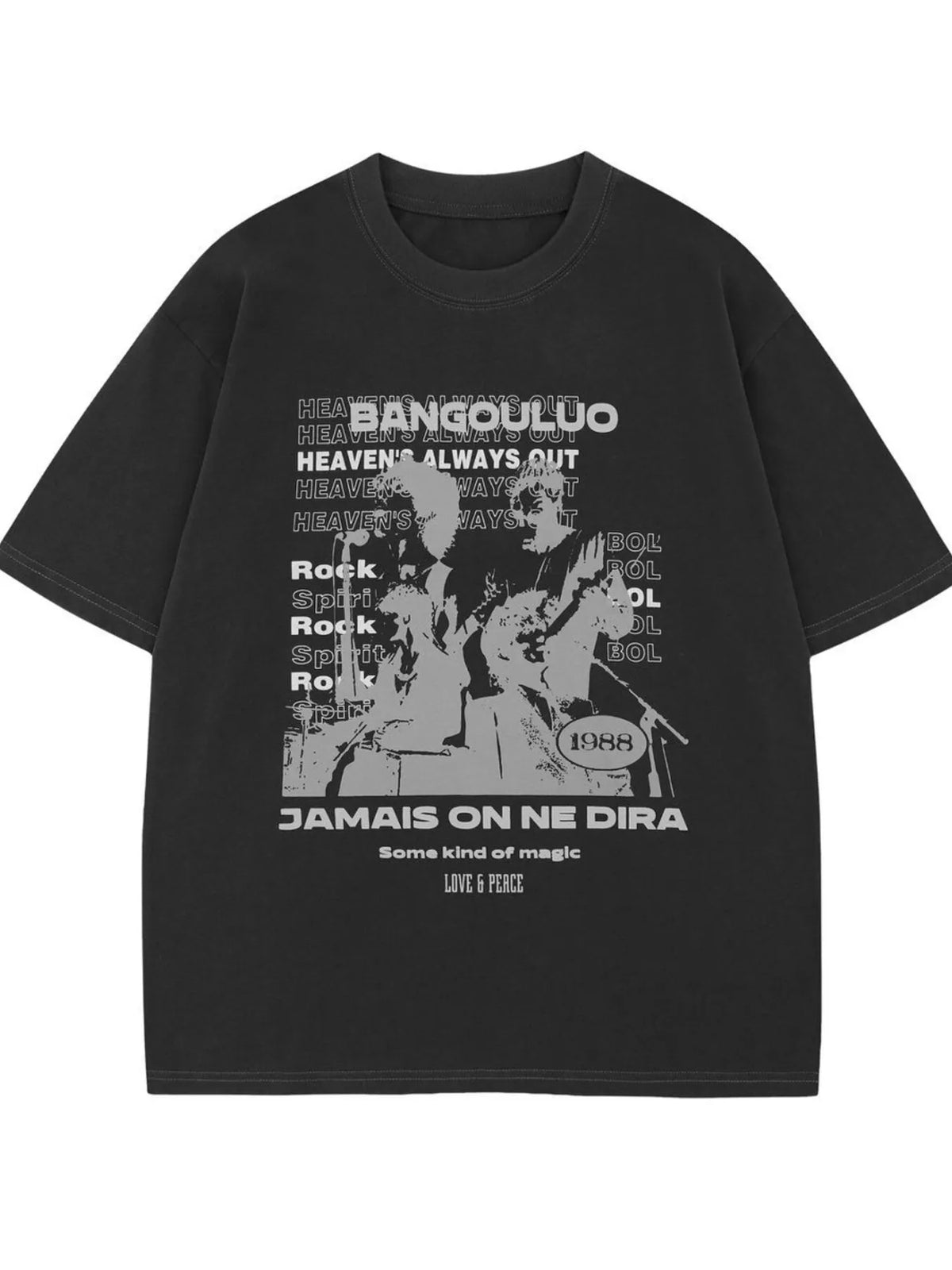 Men's Graphic Round Neck Oversized T-Shirt – men's bold Y2K streetwear graphic tee, product image 1