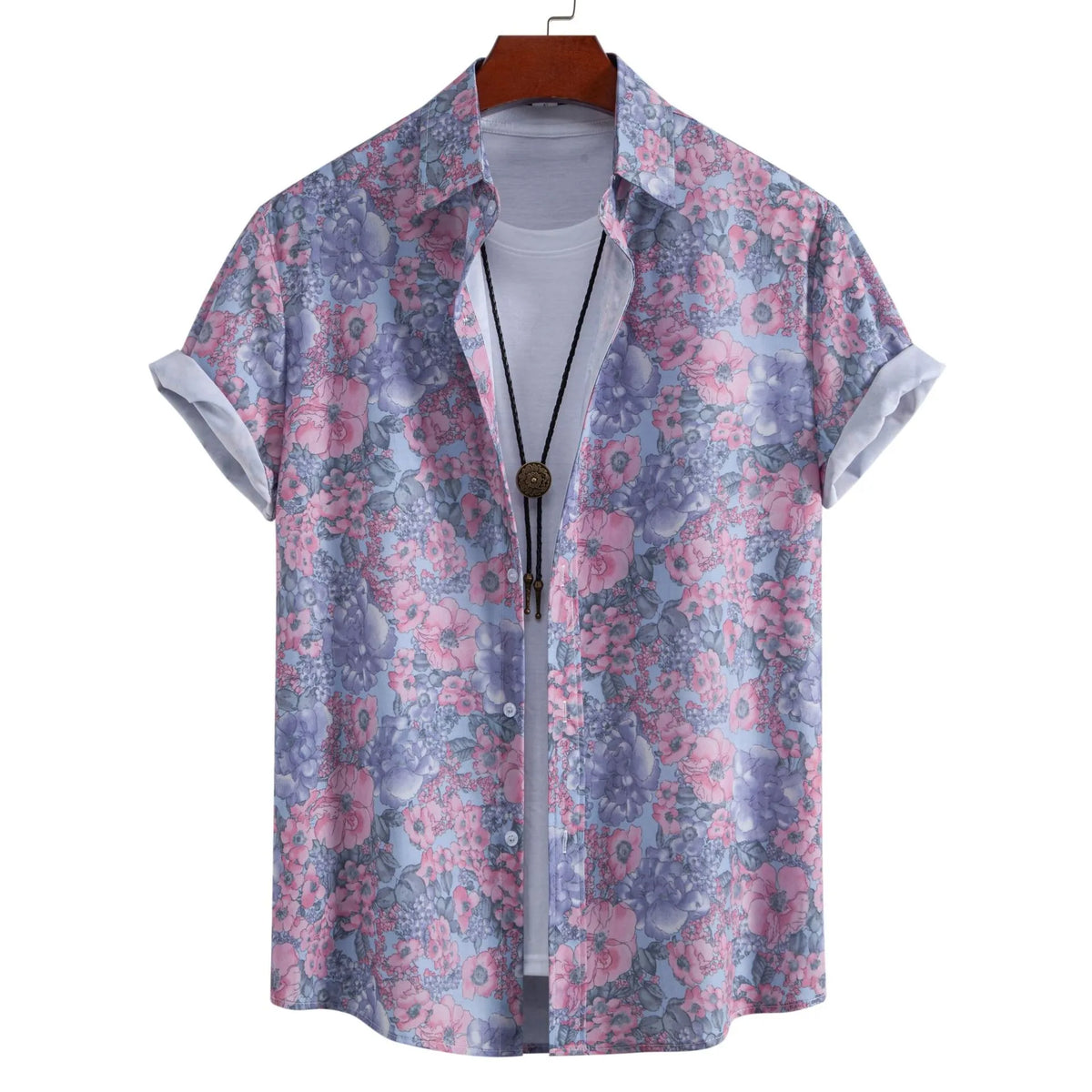 Men's Floral Print Short Sleeve Casual Shirt | DCDesigns