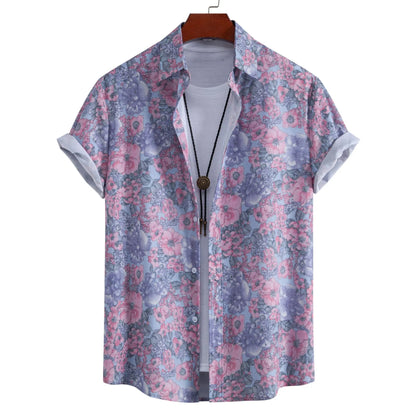 Men's Floral Print Short Sleeve Casual Shirt | DCDesigns