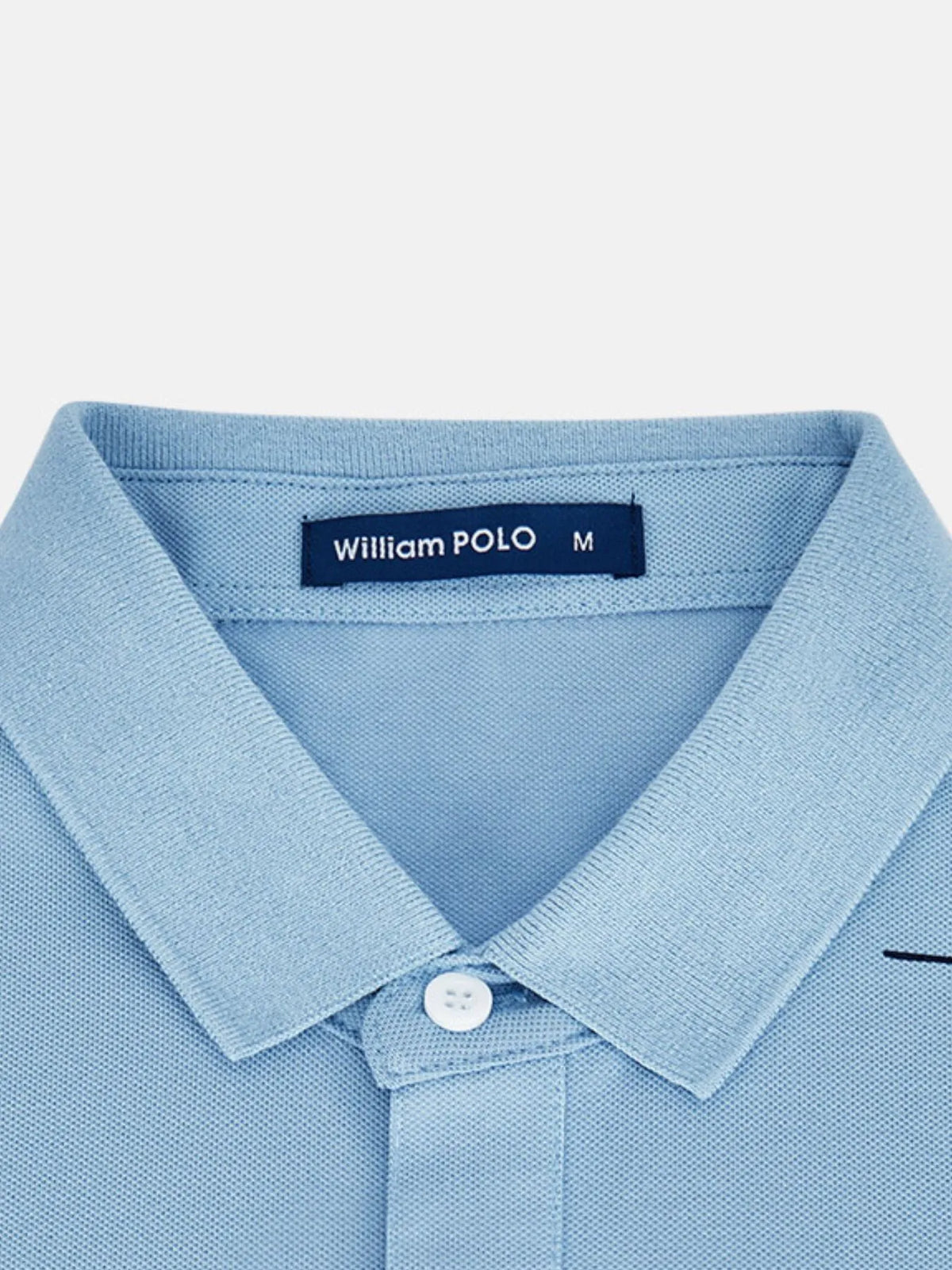 Men's Short Sleeve Collared Neck Striped Polo Shirt - Light Blue