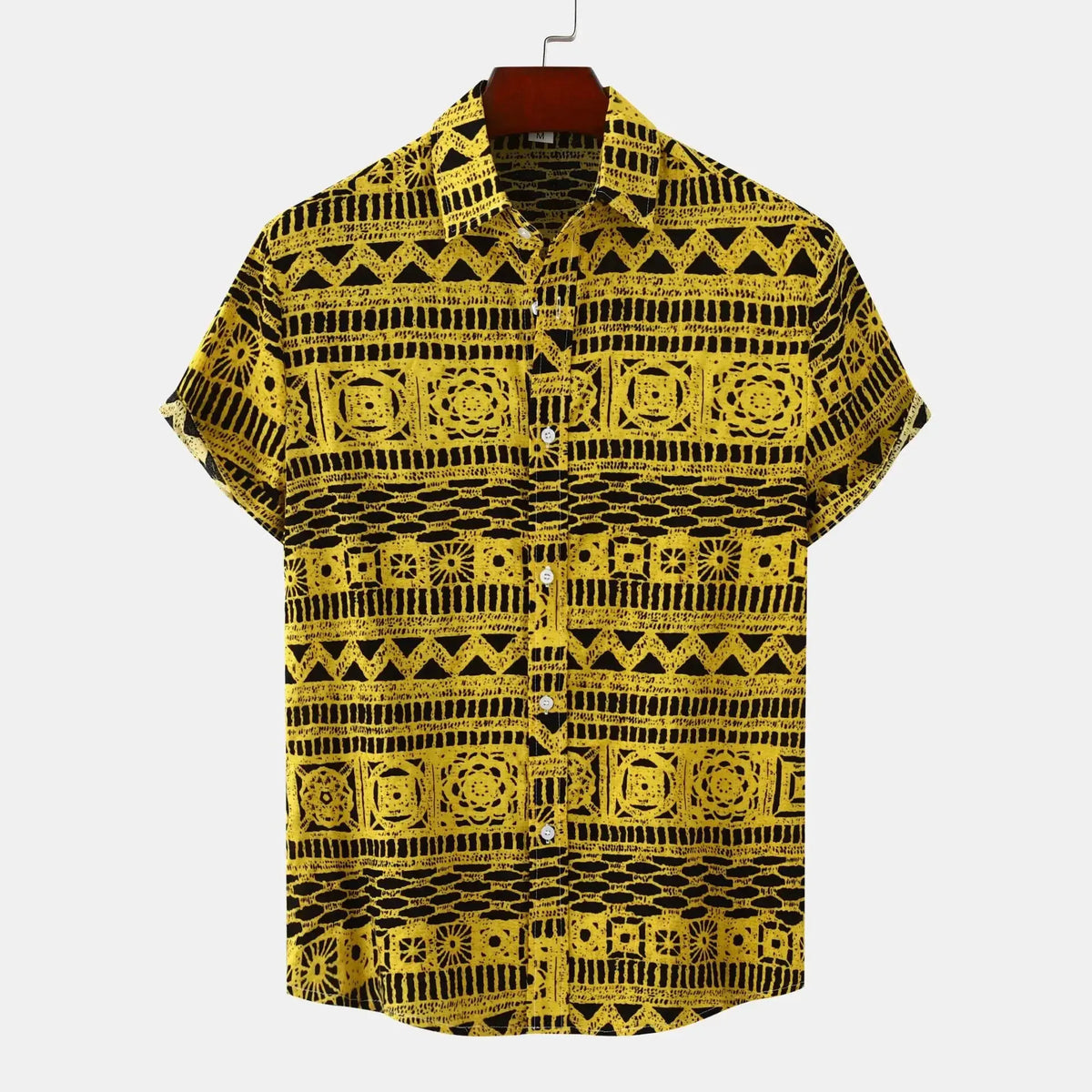 Men's Printed Button-Up Short Sleeve Shirt | DCDesigns