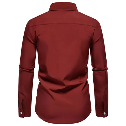 Men's Casual Button-Down Shirt with Cuff Detail | DCDesigns