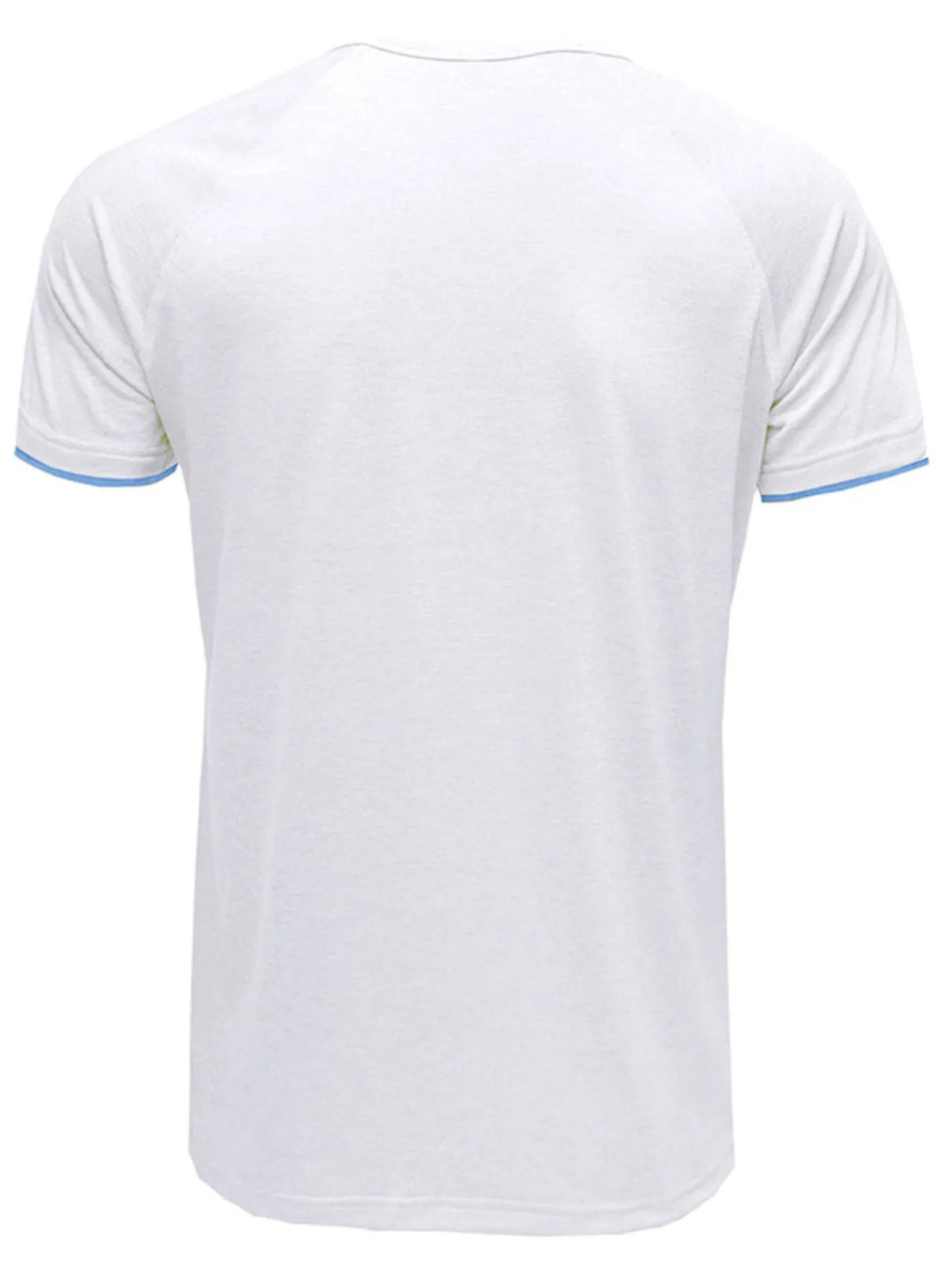 Men's Classic Contrast Trim Henley Polo Shirt - White