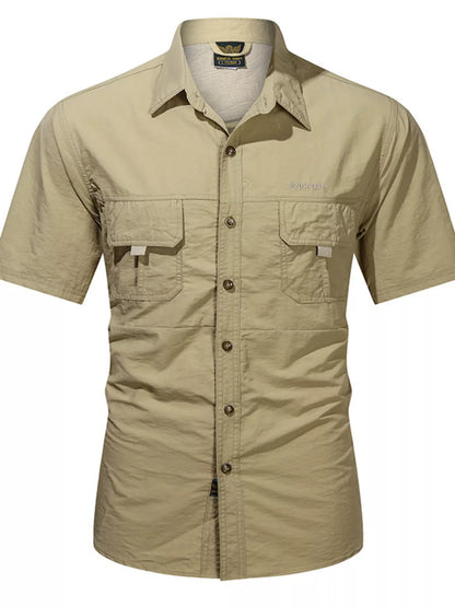 Men's Lightweight Button-Up Short Sleeve Shirt | DCDesigns