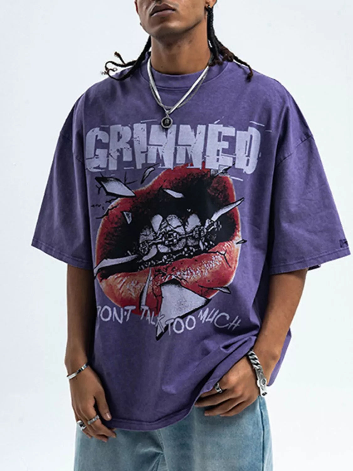 Men's oversized Men's Graphic Round Neck Short Sleeve T-Shirt – men's bold Y2K streetwear graphic tee, product image 1