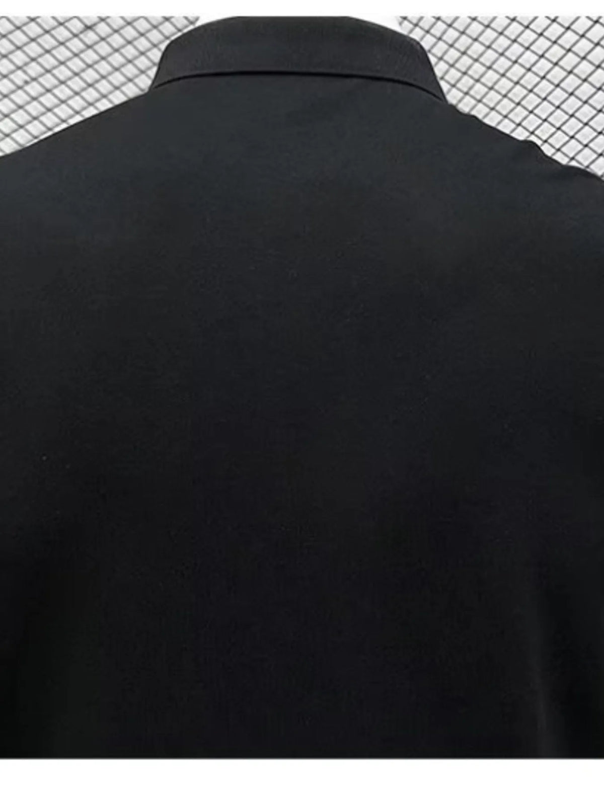 Men's Button Detail Short Sleeve Polo Shirt - Black
