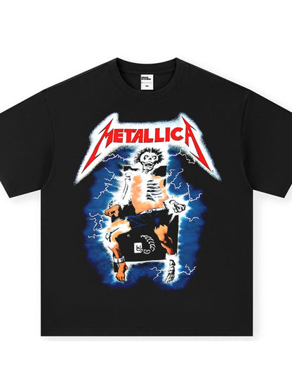 Men's Metallica Graphic Oversized T-Shirt – men's bold Y2K streetwear graphic tee, product image 2