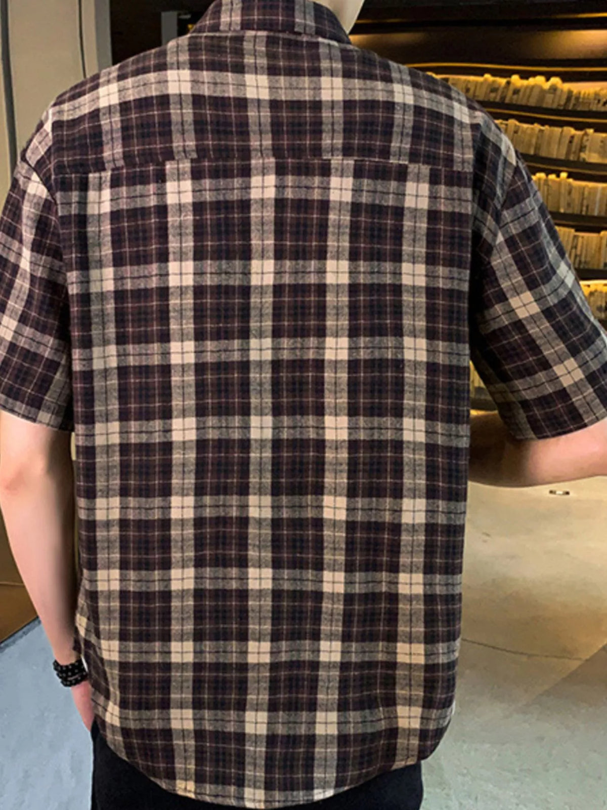 Men's Casual Plaid Short Sleeve Shirt | DCDesigns