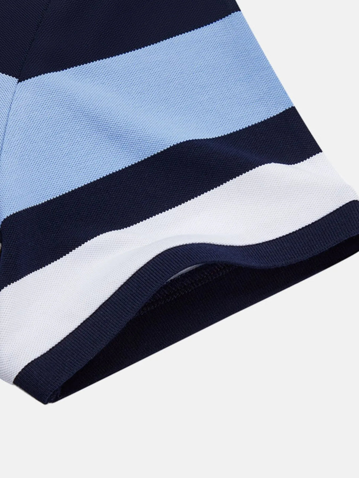 Men's Classic Color Block Short Sleeve Polo Shirt - Navy