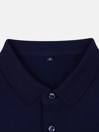 Men's Color Block Short Sleeve Polo Shirt - Navy
