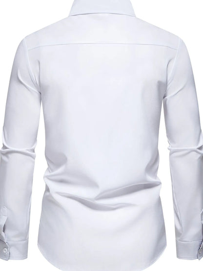 Men's Button-Down Shirt with Checkered Contrast Trim | DCDesigns