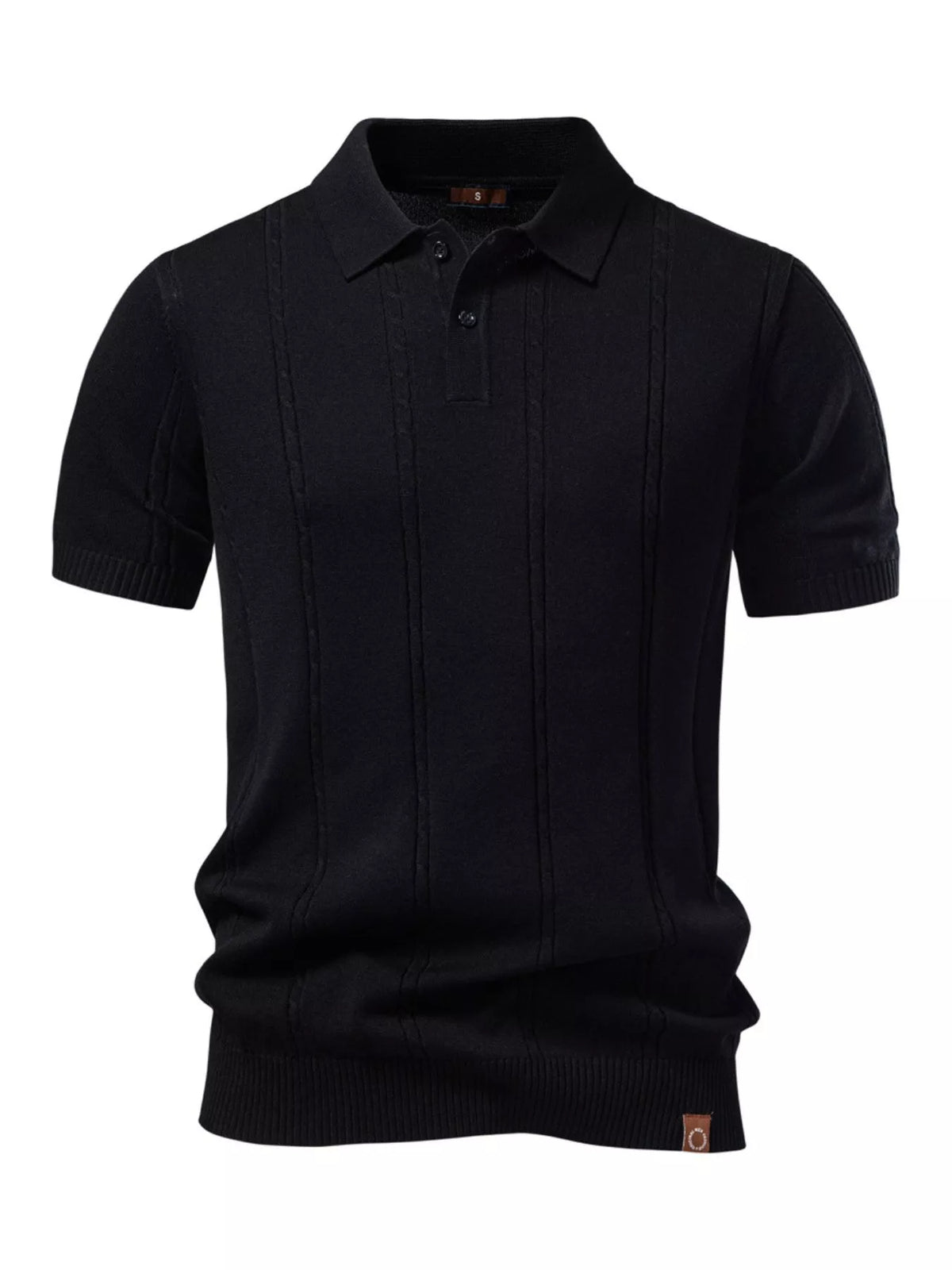 Men's Classic Knit Short Sleeve Polo Shirt - Sea Blue