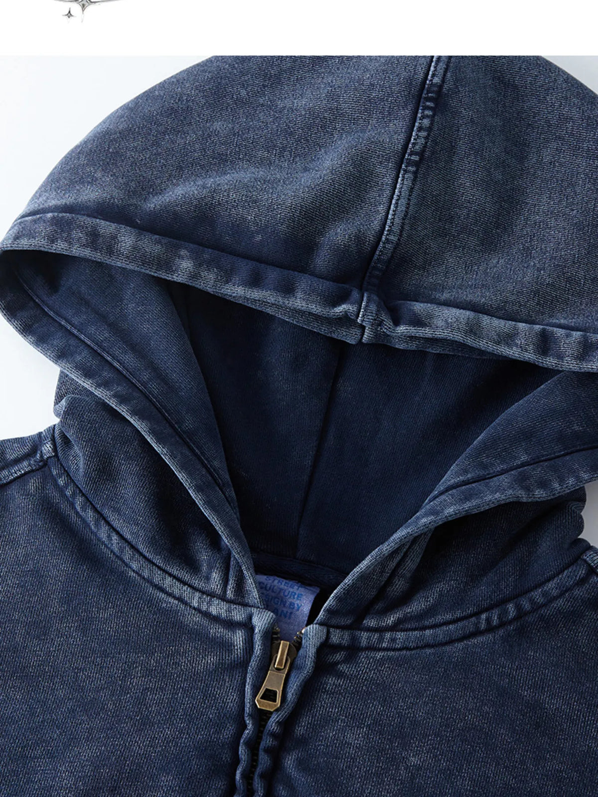Men's Washed Zip Up Casual Hoodie - DCDesigns mens casual hoodie product view