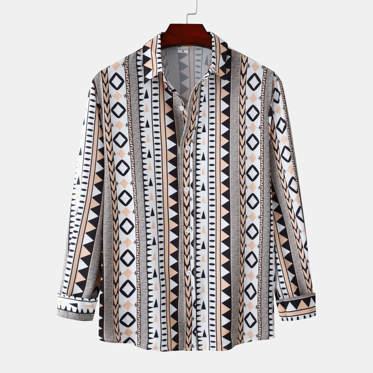 Men's Geometric Print Long Sleeve Shirt | DCDesigns