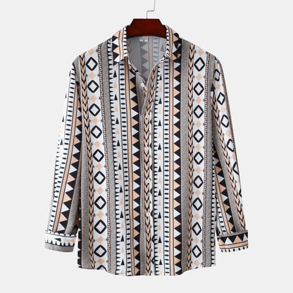 Men's Geometric Print Long Sleeve Shirt | DCDesigns