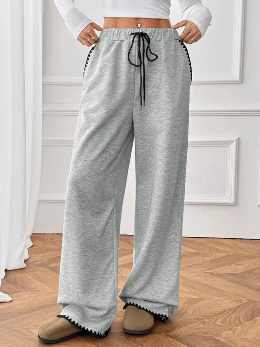 Wide-Leg Drawstring Pants - DCDesigns women’s fashion