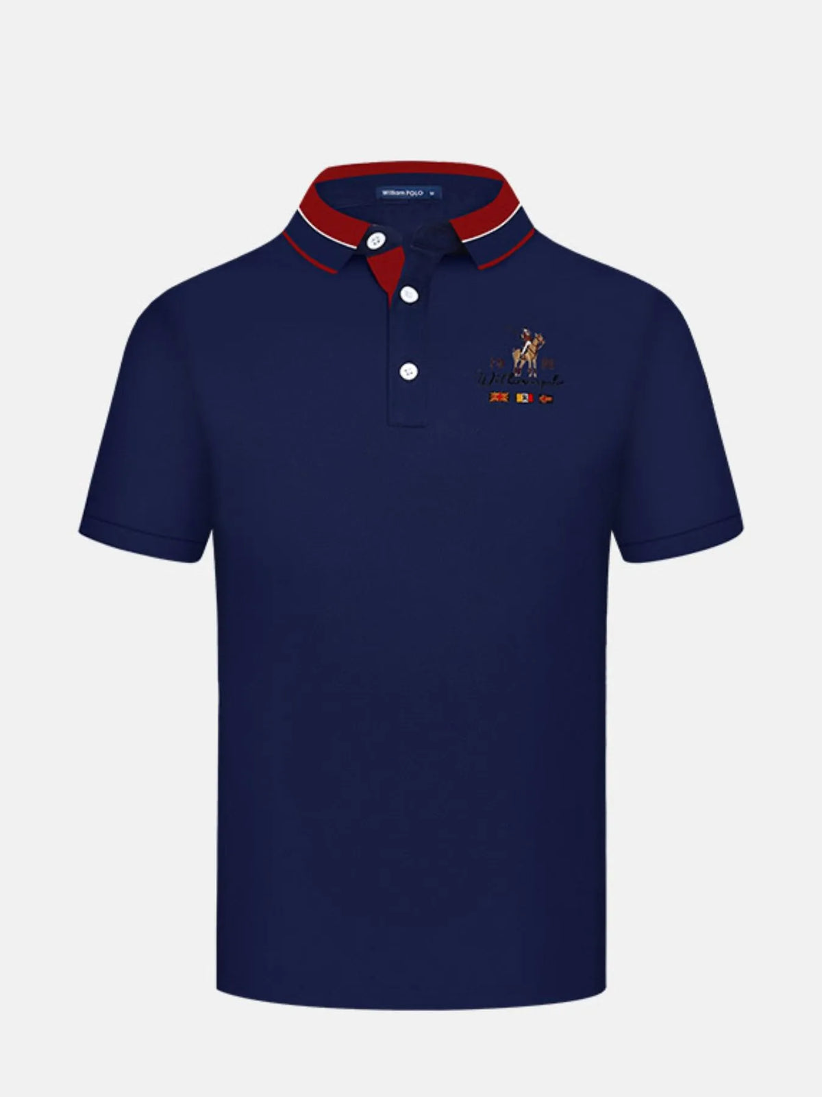 Men's Embroidered Short Sleeve Polo Shirt - Teal