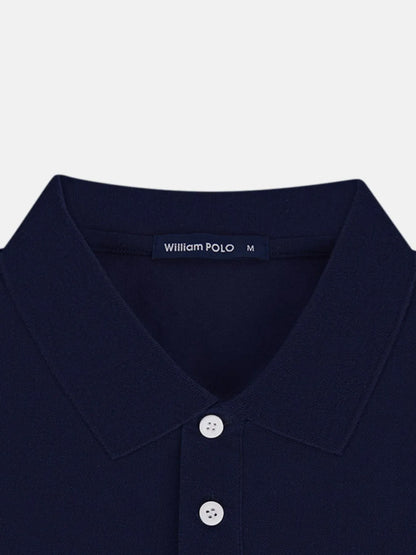 Men's Short Sleeve Embroidered Polo Shirt - Navy