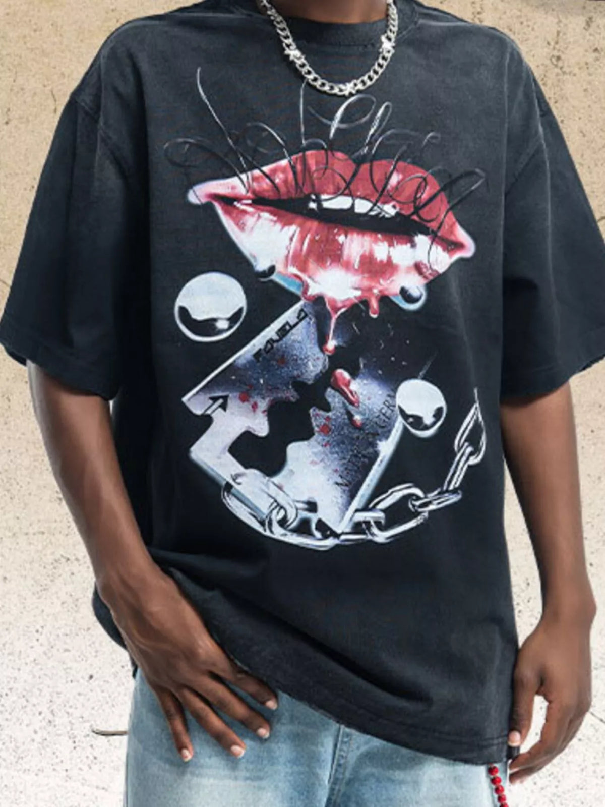 Men's oversized Men's Graphic Short Sleeve T-Shirt – men's bold Y2K streetwear graphic tee, product image 4