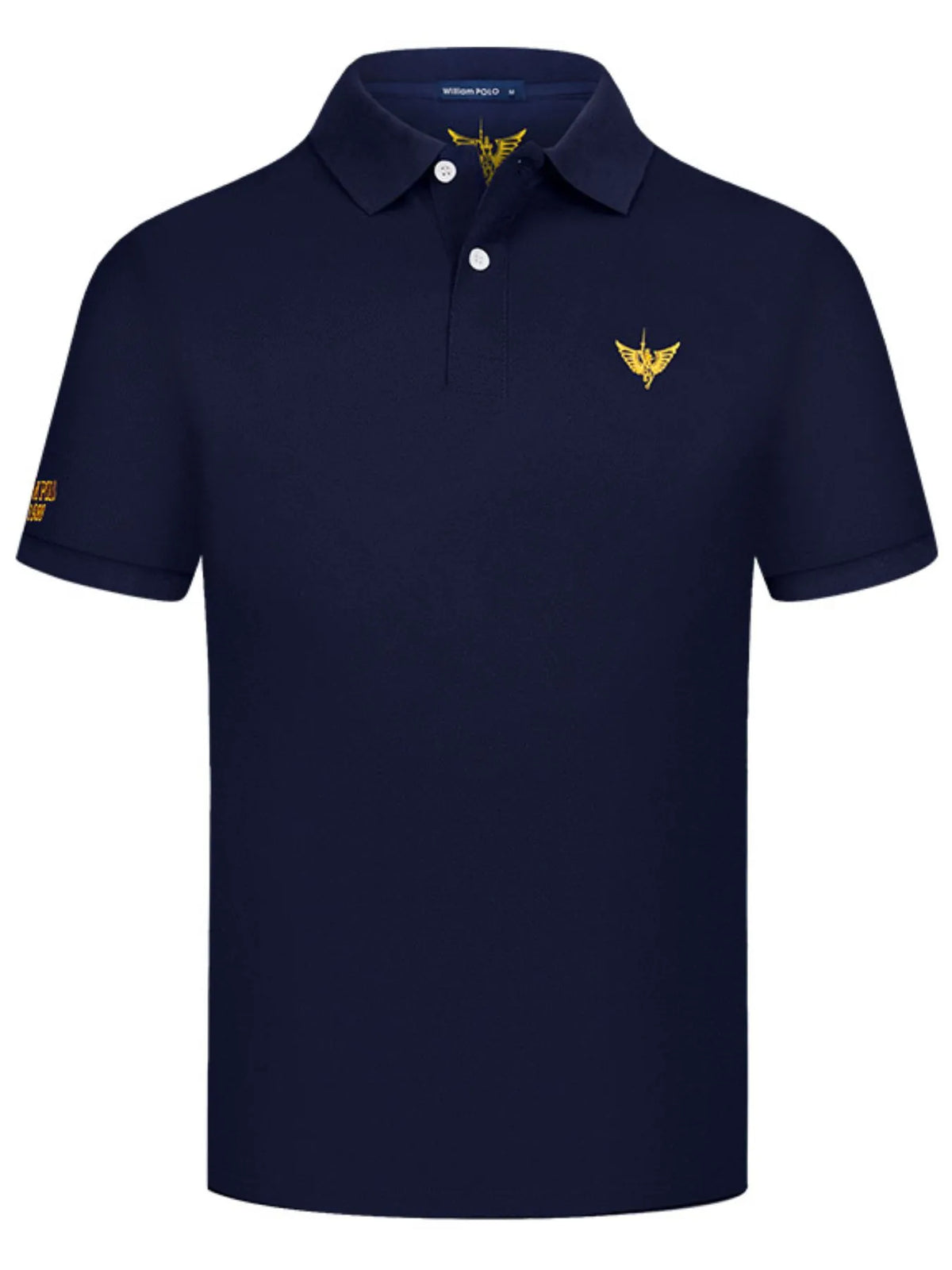 Men's Collared Neck Short Sleeve Polo Shirt - Navy