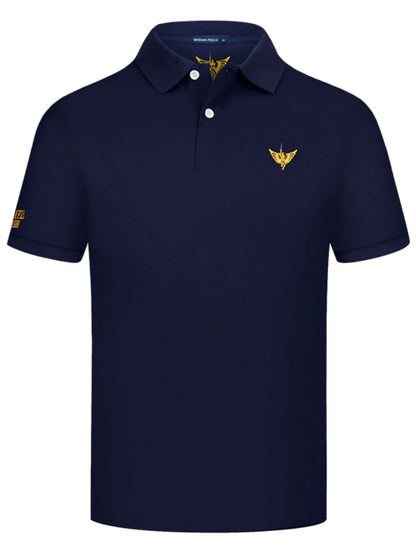 Men's Collared Neck Short Sleeve Polo Shirt - Navy