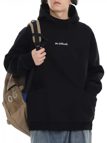 Men's Plus Size Letter Long Sleeve Hoodie - DCDesigns mens casual hoodie product view