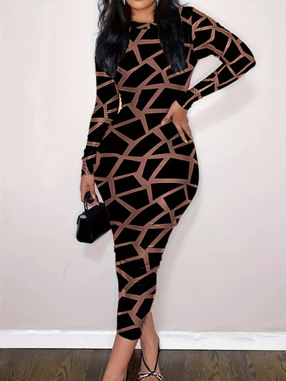 Women's Polyester And Elastane - High Neckline, Sensual Print, Machine Washable - Spring/Autumn Fashion - For Women - Perfect for Casual & Party Occasions - Ideal Gift for Her