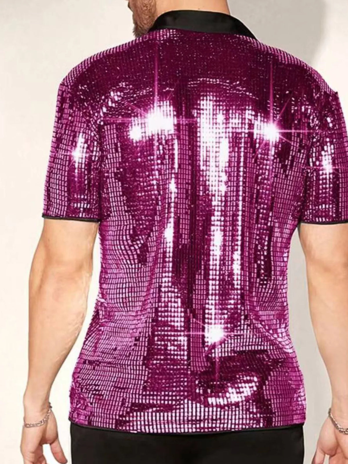 Men's Sequin Button-Up Shirt | DCDesigns