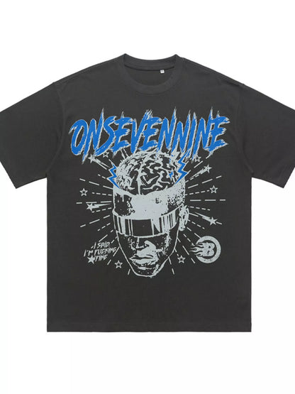 Relaxed fit men's graphic T-shirt with short sleeves