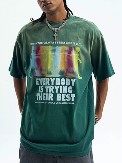 Men's oversized Men's Graphic Round Neck Short Sleeve T-Shirt – men's bold Y2K streetwear graphic tee, product image 1