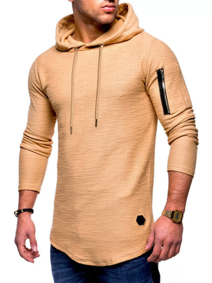 Men's Plus Size Casual Slim Fit Long Sleeve Hoodie - DCDesigns mens casual hoodie product view