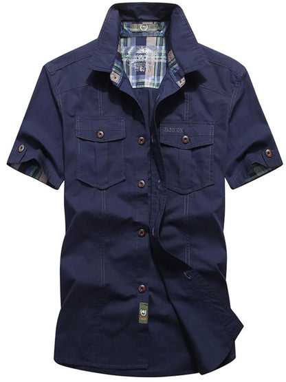 Men's Casual Short Sleeve Cargo Shirt | DCDesigns